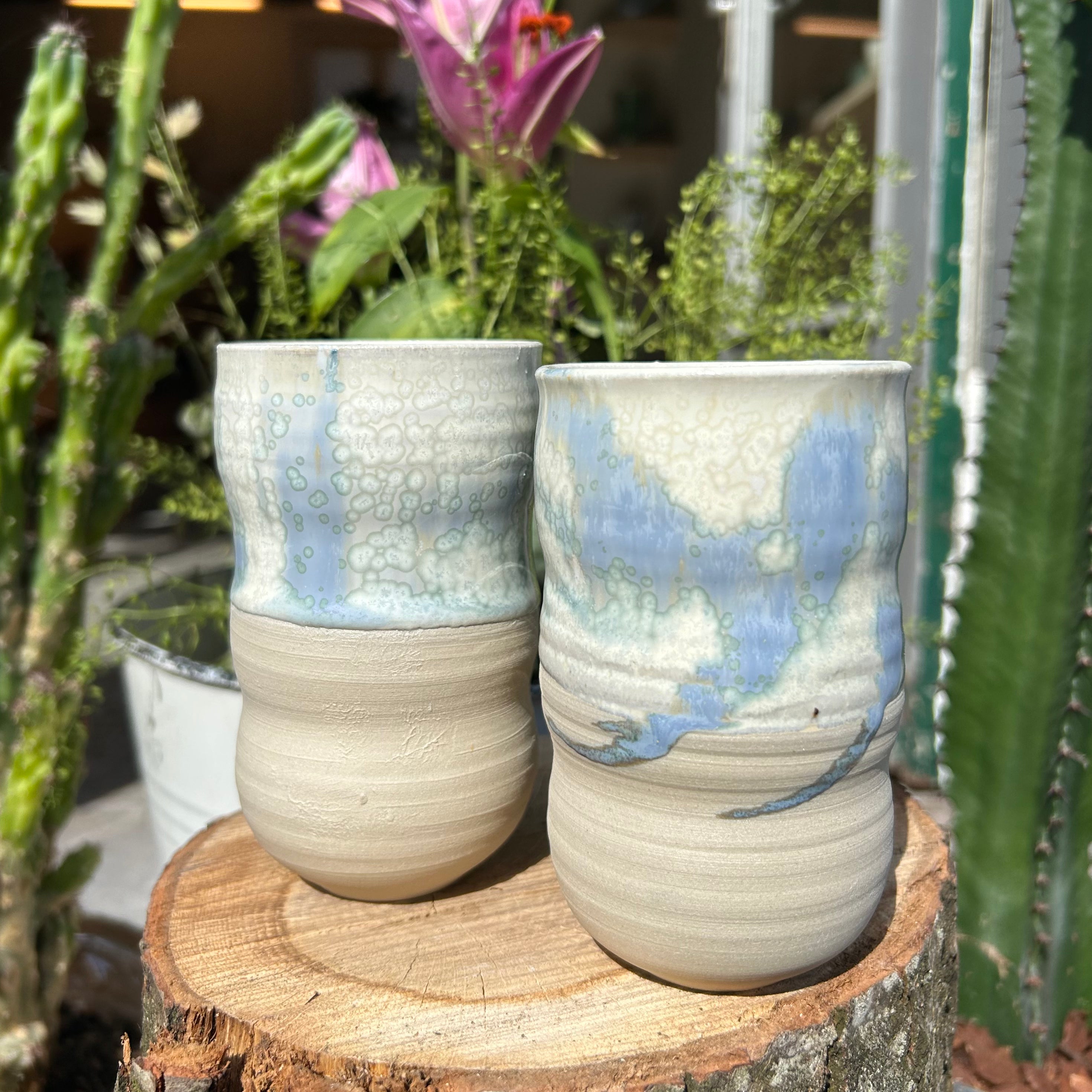 Original Bølgekop, "Perle-krystal" + "Bølge-Blå"