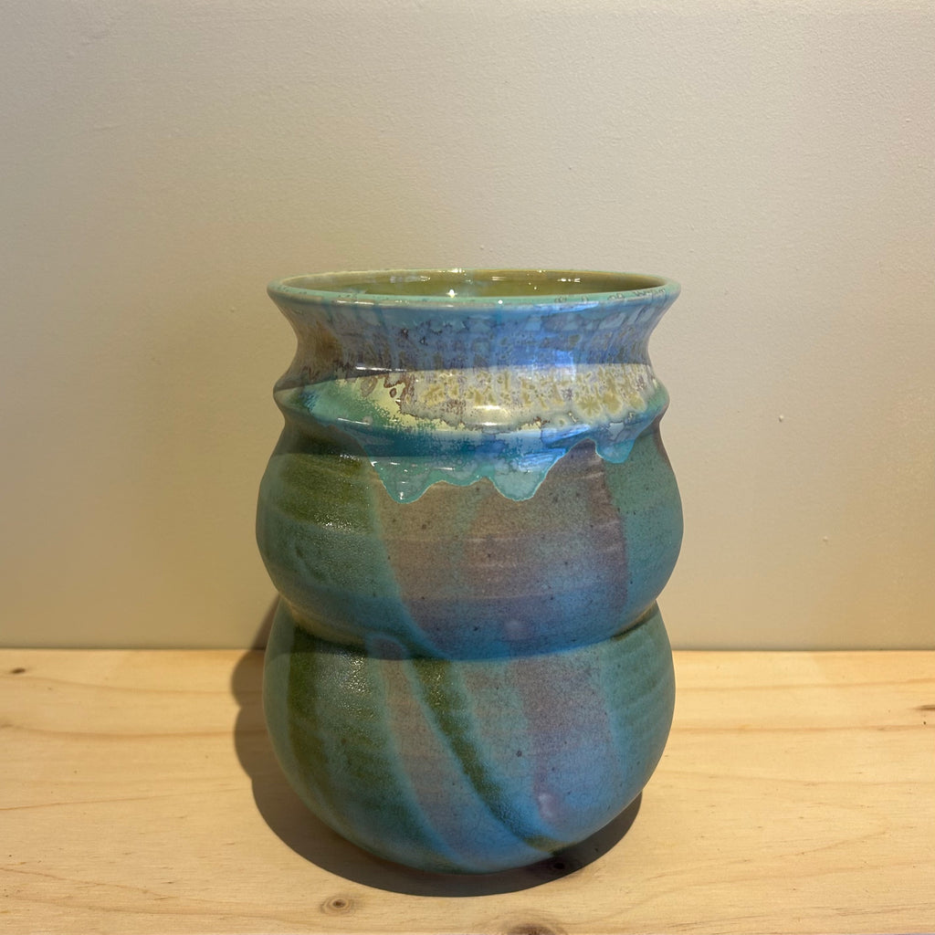 Blomster-Vase, "Matcha-Grøn" + "Grønt Hav"