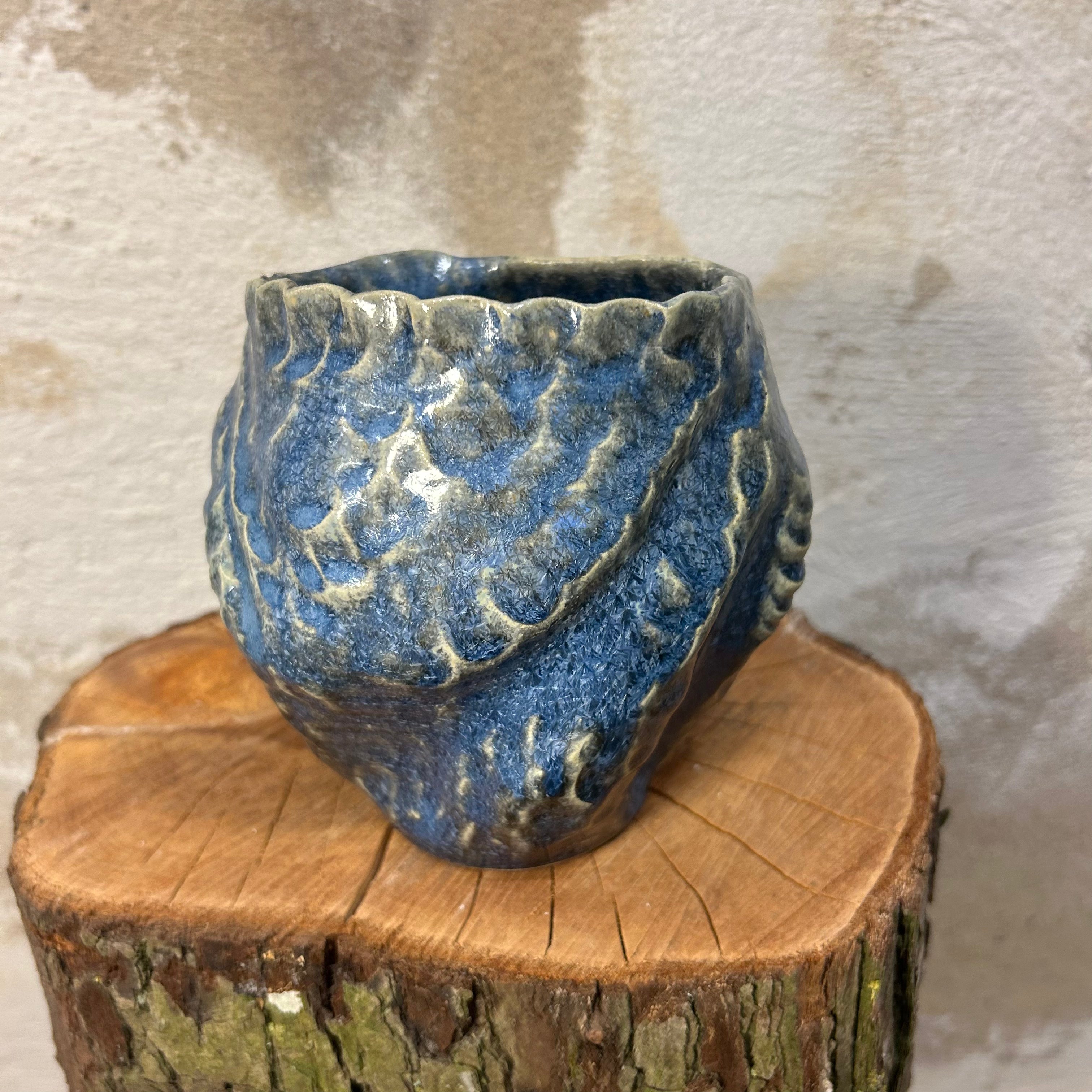 Koral-vase, "Dyb-blå krystal"