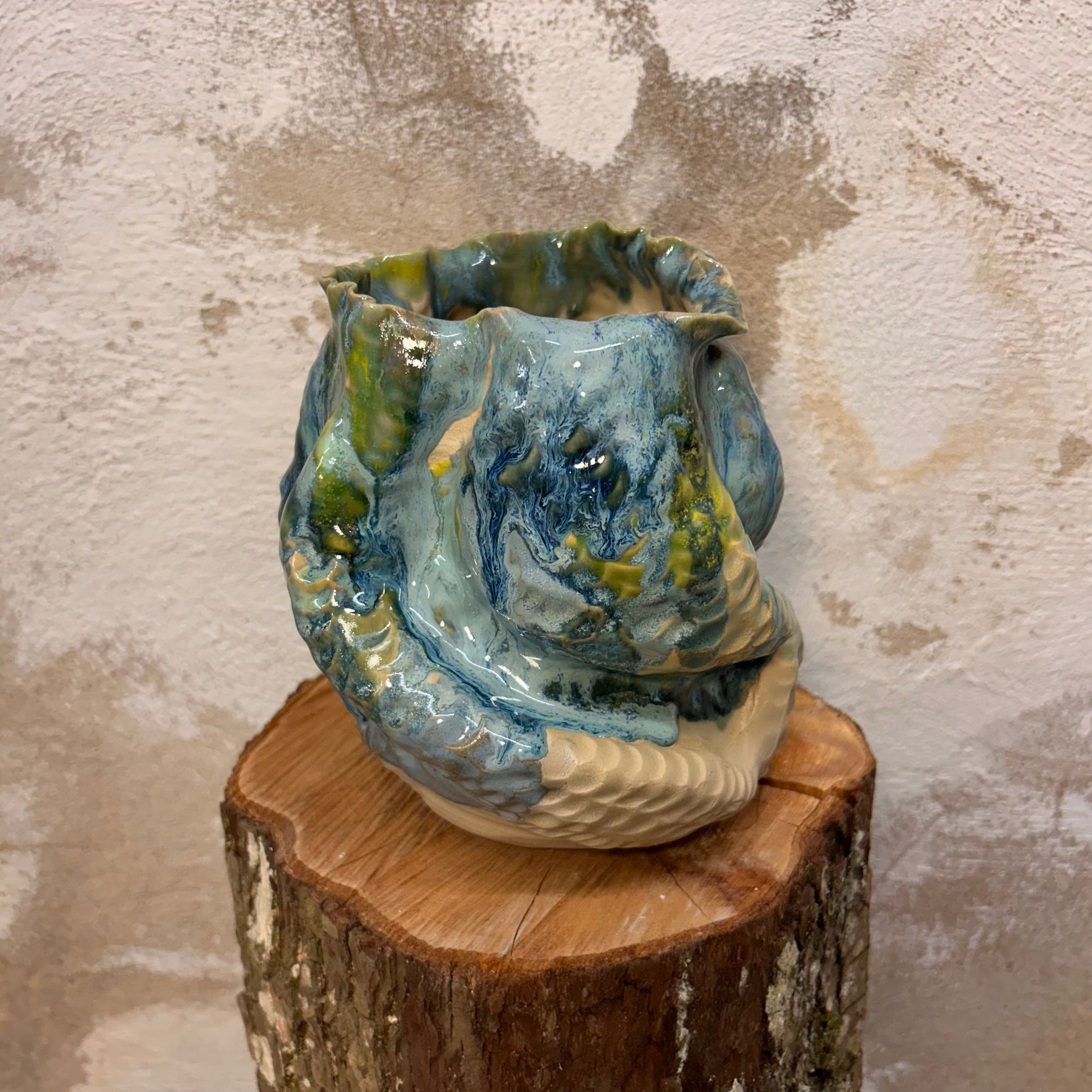 Koral-vase, Bombeglasur