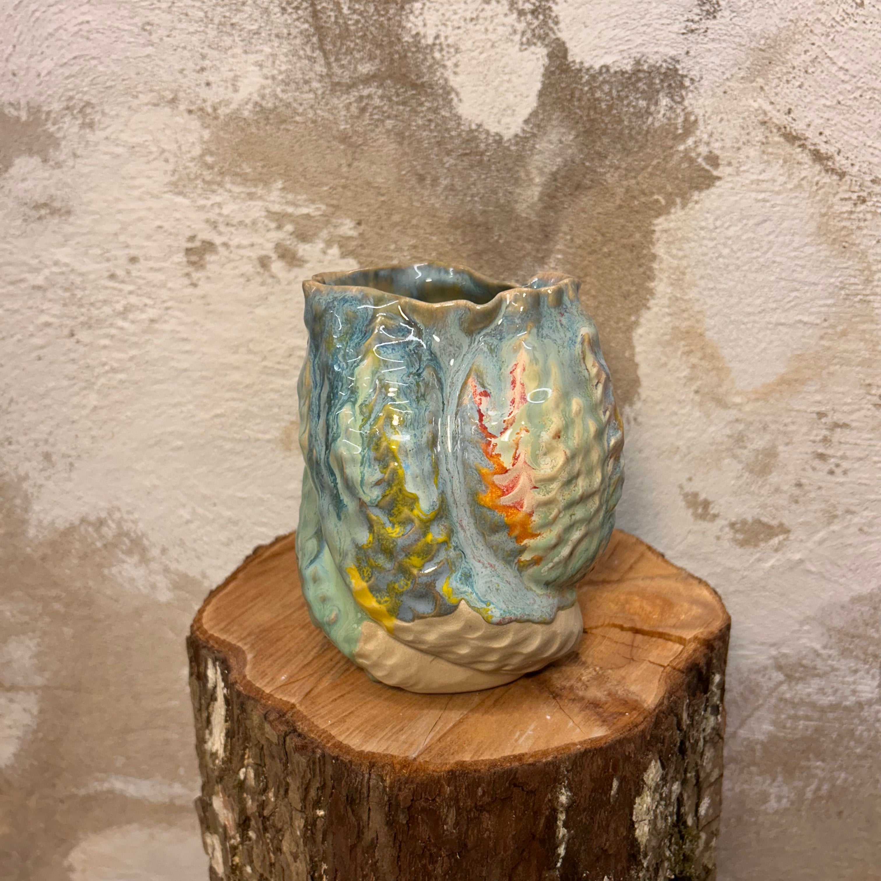 Koral-vase, "Bombeglasur"