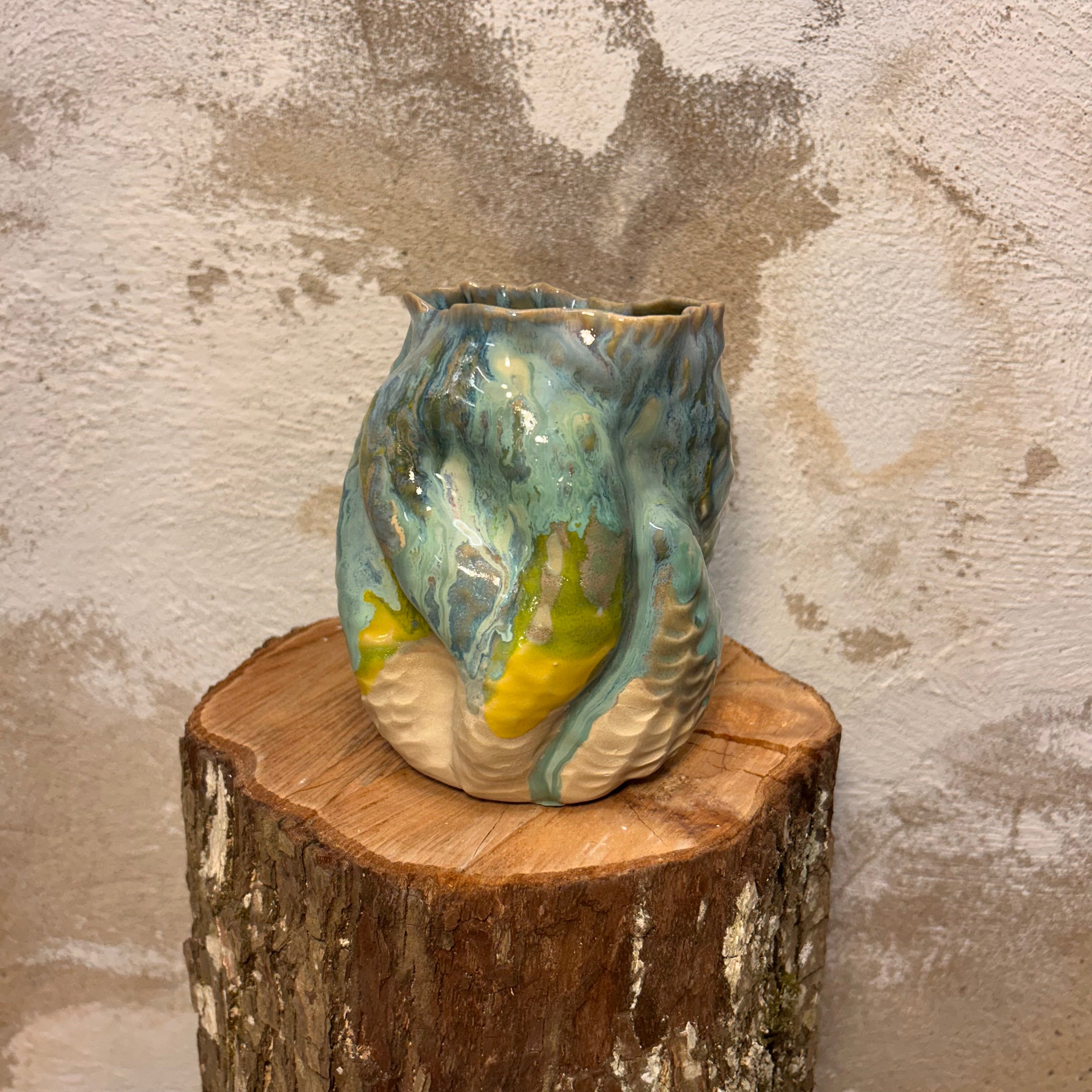 Koral-vase, "Bombeglasur"