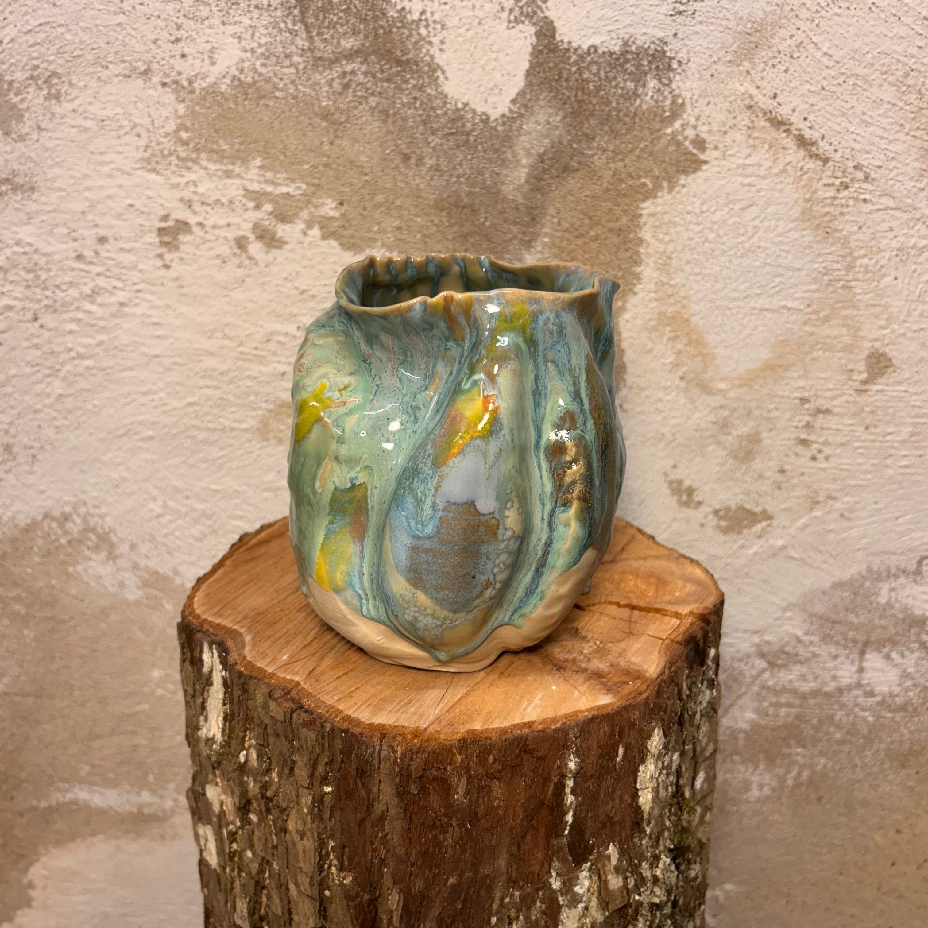 Koral-vase, "Bombeglasur"
